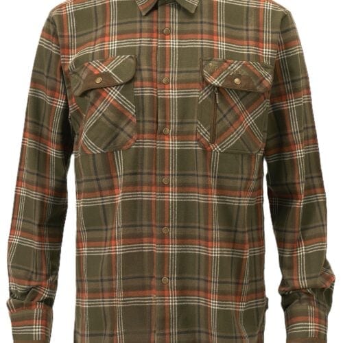 9428-766-01_Pinewood-Prestwick-Exclusive-shirt-Mens_Green-BurnedOrange | Erä-Lindroos