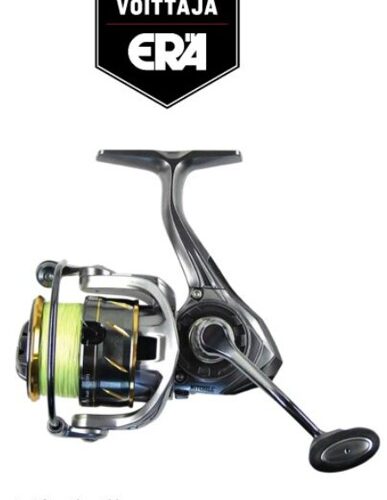 image001 2 | Erä-Lindroos Mitchell MX4Pro 2000 spinning fishing reel with ERA Testi Voittaja badge above.